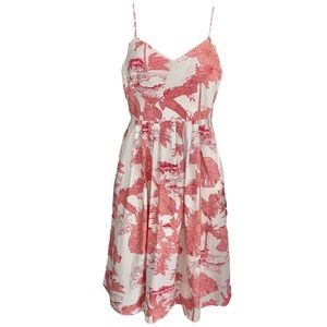 Zara TRF Tropical Midi Dress Cotton